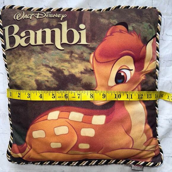 Vintage Walt Disney Bambi Movie 16 X 16 Throw Pillow Corded Edge - Picture 6 of 7